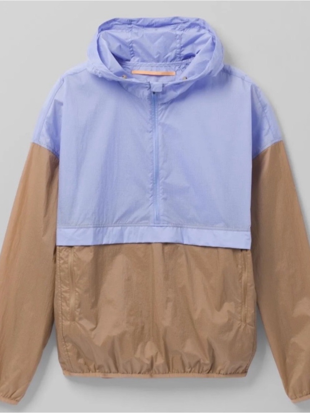 Prana Two-Tone Hooded Rain Anorak in Lavender & Tan